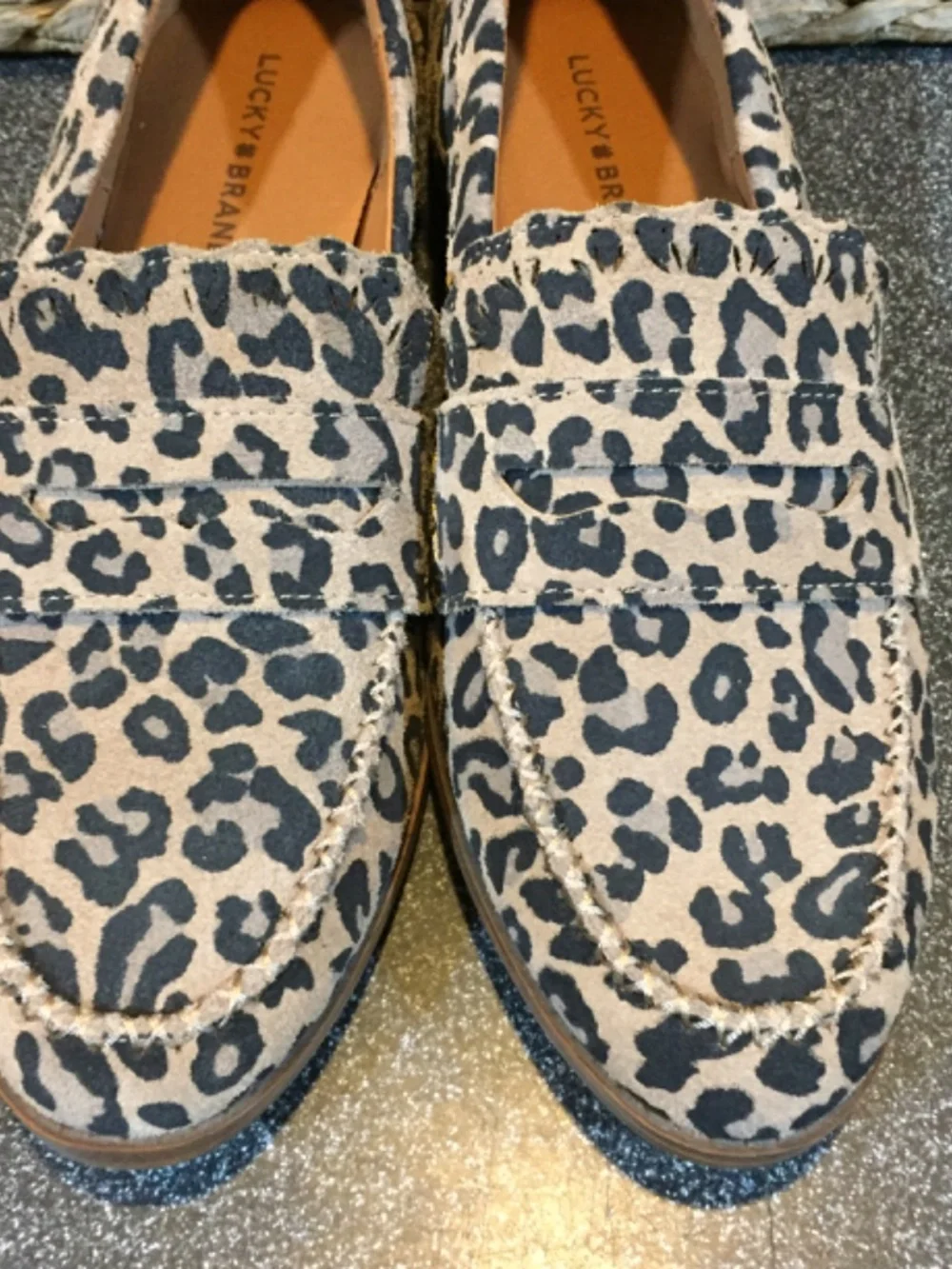 Lucky Brand Leopard Print Penny Loafers - Brown and Black